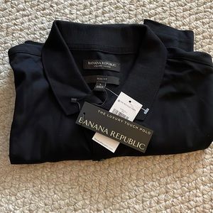 NWT - Banana Republic Black Luxury Touch Polo - slim fit
